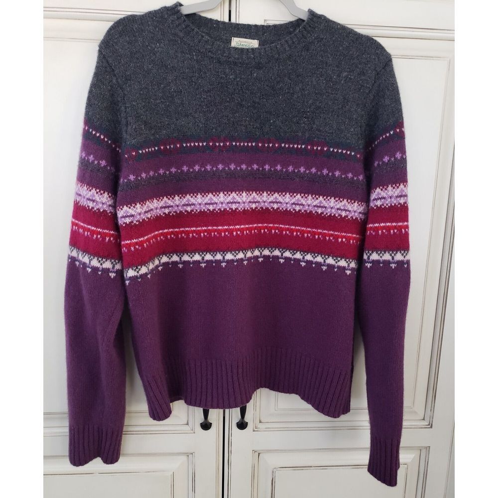 Vtg St Johns Bay Washable Lambswool Sweater Fairisle M/L Pullover
